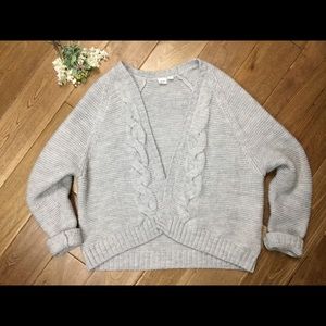 Gap crop cable knit open cardigan